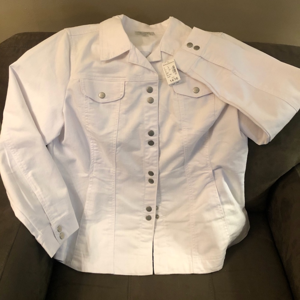 NWT - Dressbarn White Denim Jacket Women’s 14/16